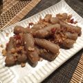 ぱんだ食堂★'s cooksnap of when they made 蒟蒻のガーリック醤油炒め.