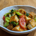 gongmei's cooksnap of when they made 厚揚げと青梗菜の黒酢炒め.