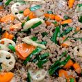 スーちゃん31's cooksnap of when they made 豚挽肉とレンコンの甘辛炒め.