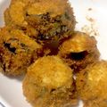 ミズク's cooksnap of when they made 余った餃子の具deナスの挟み揚げ♪.