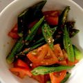 ぽろんた's cooksnap of when they made トマトとオクラのごま味噌和え.