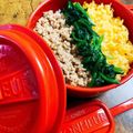 クック0EH7PI☆'s cooksnap of when they made ご飯がススム☆三色そぼろ丼　.
