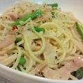 maccheroni's cooksnap of when they made 簡単！アスパラペペロンチーノ.