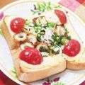 平野由南（ひらのゆな's cooksnap of when they made 温泉卵入りチクワのせマヨチーズトースト.