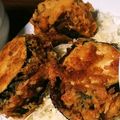 cookcook's cooksnap of when they made なすの鶏ひき肉はさみ揚げ.