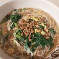 ☆えま★'s cooksnap of when they made 春菊と納豆の卵とじにゅうめん.
