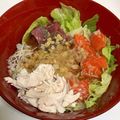 ママSNOOPY's cooksnap of when they made 簡単◎サーモンマグロのアヒポキ丼.