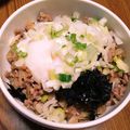 h184's cooksnap of when they made 甘辛ひき肉丼☆温玉のせ～.
