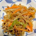 chacula130's cooksnap of when they made ＊糸こんとひき肉炒め＊.
