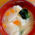 カメ姫☆'s cooksnap of when they made お味噌汁　ni　ちくわぶ入れちゃいました.