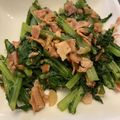hinauri's cooksnap of when they made 大根の葉とベーコンのガーリック炒め.