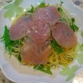 まろん☆'s cooksnap of when they made 簡単☆水菜と生ハムのさっぱりパスタ☆.