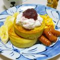 チョミ蔵's cooksnap of when they made 100均グッズで厚焼きパンケーキ.