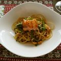 melmarilyn's cooksnap of when they made 絶品！【サーモンと大葉のガリバタパスタ】.