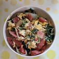 紅茶とチーズケーキ's cooksnap of when they made 【絶品】ほうれん草とウィンナーの卵炒め.