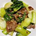 クックY08S17☆'s cooksnap of when they made 牛肉カルビとチンゲン菜の炒めもの.