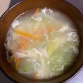 チャメゾウ's cooksnap of when they made 水菜とレタスのあっさり味優しいスープ♡♡.