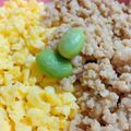 りーとぽん's cooksnap of when they made 鶏そぼろ 2色丼.