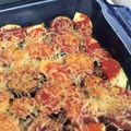 Tiffakin's cooksnap of when they made 茄子とズッキーニのトマトチーズグリル.