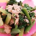 m_k_'s cooksnap of when they made つるむらさき＆卵＆ツナのポン酢和え.