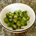 White_Bear's cooksnap of when they made オクラの塩昆布和え☆.