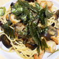 67luna's cooksnap of when they made なすと小エビとちくわの和風スパゲティ.