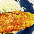 シロツメクサmnm's cooksnap of when they made 小松菜.玉ねぎ.チーズでふわとろオムレツ.