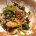 レアレアチーズ's cooksnap of when they made 豚こまと小松菜の梅炒め.