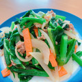☆３匹の子ぶた☆'s cooksnap of when they made つるむらさきと豚ひきのオイスター炒め.