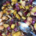 カックンの's cooksnap of when they made さつまいもと鶏モモ肉のピリ辛炒め.