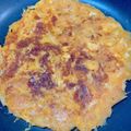 パティりぃ☆'s cooksnap of when they made じゃがいもとキムチのチーズチヂミ.