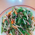 ☆３匹の子ぶた☆'s cooksnap of when they made 空芯菜と牛ひき肉のオイスターソース炒め.