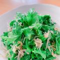 ☆３匹の子ぶた☆'s cooksnap of when they made ♡　わさび菜のじゃこにんにく炒め　♡.