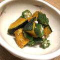 にじゆめa's cooksnap of when they made オクラ・南瓜のごま和え♪.