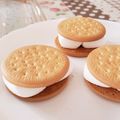 ﾋﾟﾝｸ☆ﾏｶﾛﾝ's cooksnap of when they made ☸マシュマロ＆チョコサンドビスケット☸.