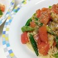 potemayo11's cooksnap of when they made トマトとオクラとツナの冷製パスタ.