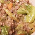ももpppp's cooksnap of when they made 食べ応え抜群！キャベツと味噌挽肉炒め！.