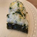 ☆ayumikan☆'s cooksnap of when they made ほうれん草（青菜）と卵の彩りおにぎり.