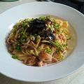 にゃんがす's cooksnap of when they made 納豆となめこのパスタ.