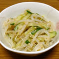 yuhuoba's cooksnap of when they made 無限♡もやしときゅうりの胡麻和え♡.