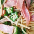 ☆びーん☆'s cooksnap of when they made ハム・なす・オクラの簡単和風パスタ.