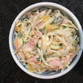 たのしいお料理's cooksnap of when they made 簡単♪もやしとたくあんのからしマヨサラダ.