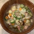 caruga's cooksnap of when they made おくらのスープ.