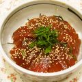 youtapapa's cooksnap of when they made 簡単♡絶品♡マグロの漬け丼.