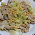 55才のおじさん's cooksnap of when they made 豚キャベほろほろ卵でウマ味噌風味♡.