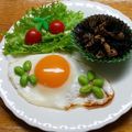 プルンバゴ's cooksnap of when they made とにかく可愛く目玉焼♪お花をＯＮ♪No１.