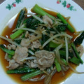 acco13's cooksnap of when they made 超簡単　豚バラともやしと小松菜肉炒め　.