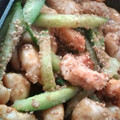 まめひな's cooksnap of when they made キュウリと鶏の胡麻和え炒め☆.