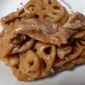 ☆うさきちさん☆'s cooksnap of when they made レンコンと豚小間の甘酢醤油【JA北越後】.