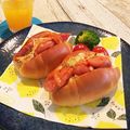 すんずく娘's cooksnap of when they made ソーセージ柚子胡椒とケチャップ炒めサンド.